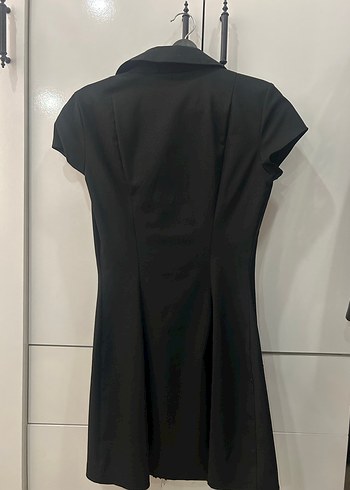 s Beden Siyah Kısa Kollu Mini Goth Elbise