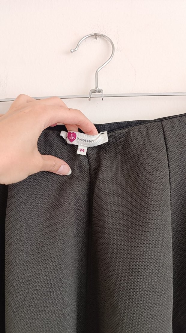 Haki Pilili Mini Kadın Etek - Görsel 2