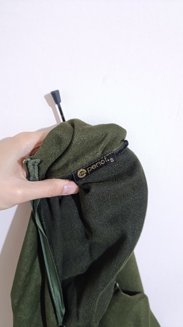 Haki Kadın Midi Boy Pilili Süet Etek - Görsel 4