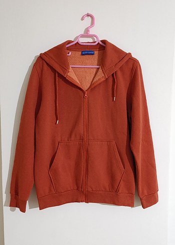 Kadın Turuncu Fermuarlı Sweatshirt - Görsel 3