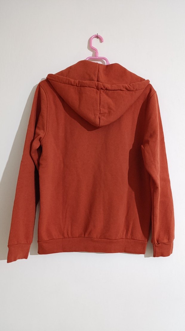 Kadın Turuncu Fermuarlı Sweatshirt - Görsel 4