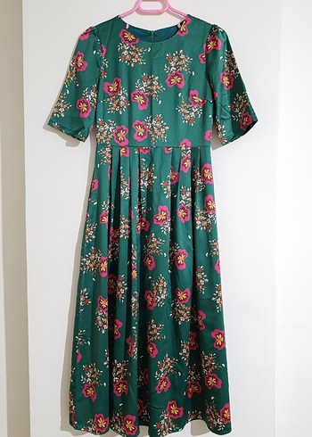 Çiçekli Vintage Elbise - Görsel 2