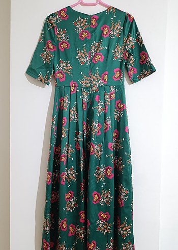 Çiçekli Vintage Elbise - Görsel 3