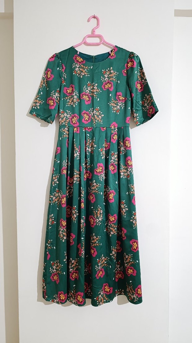 Çiçekli Vintage Elbise - Görsel 2