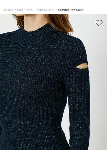 Lacivert Pencere Detaylı Simli Kazak - Görsel 2