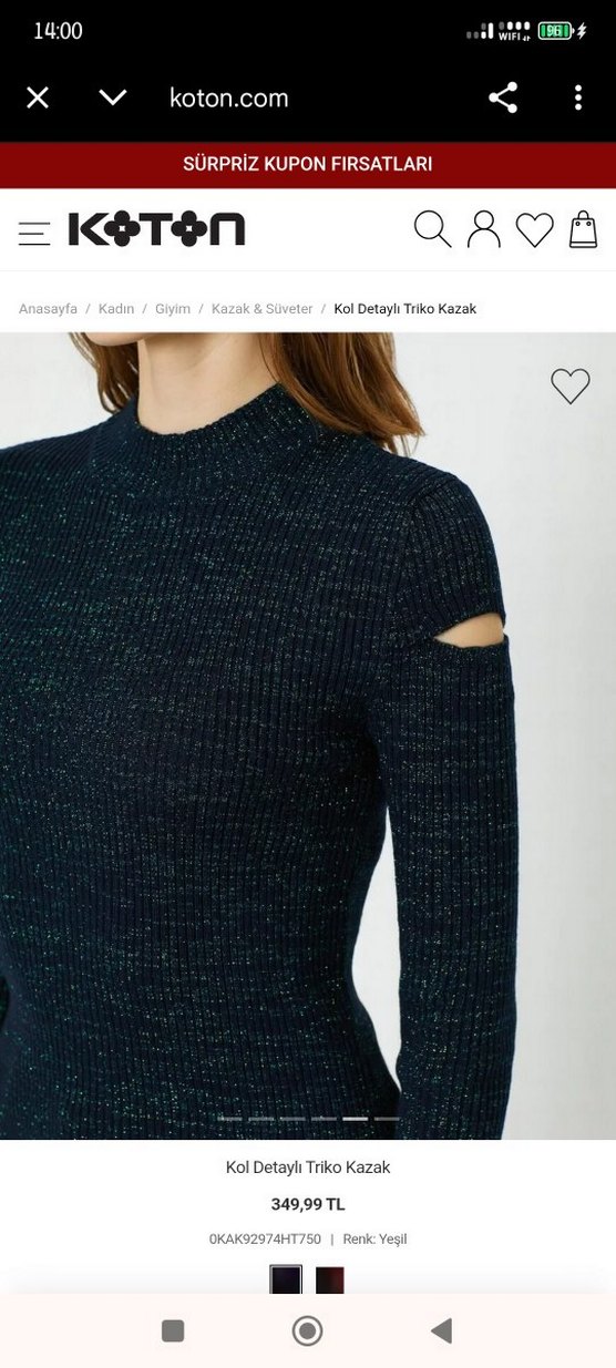 Lacivert Pencere Detaylı Simli Kazak - Görsel 2