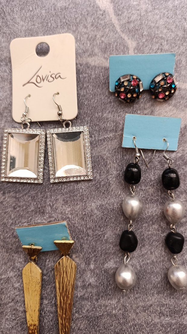 Gri Boncuklu Bohem Küpe Seti - Görsel 2