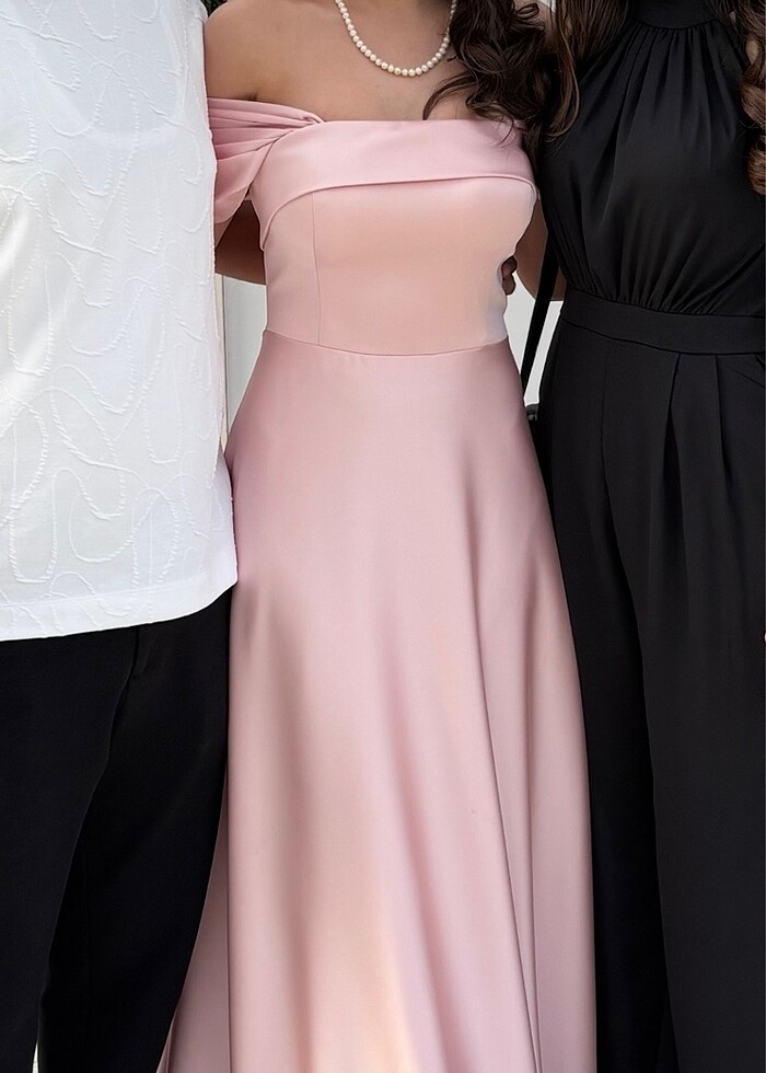 Nişan elbisesi saten - Görsel 2