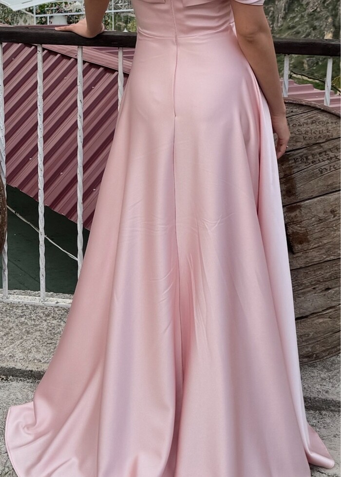 Nişan elbisesi saten - Görsel 3