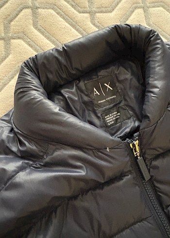 Siyah Kapüşonlu Kadın Kışlık Mont armani ördek tüyü - Görsel 3