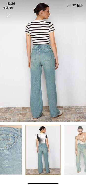 40 Beden mavi Renk Trendyolmilla soluk efekt jean