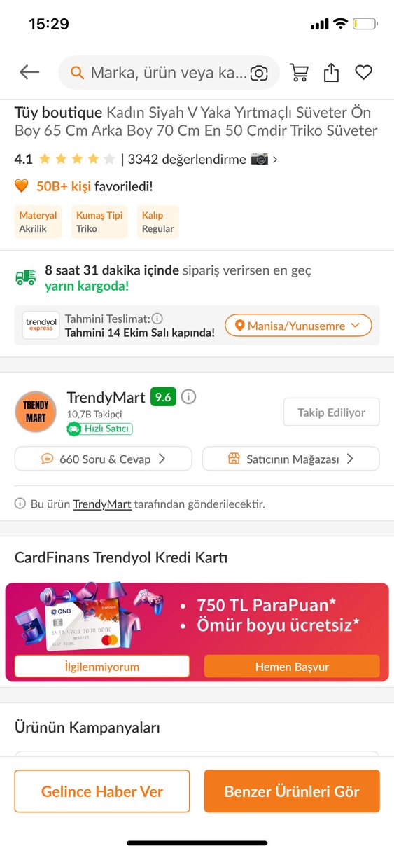 Siyah V Yaka Oversize Kadın Süveter - Görsel 3