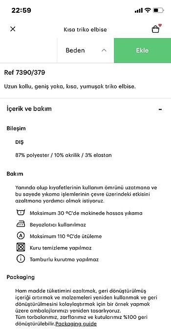 Pull and Bear Uzun kollu geniş yaka triko elbise