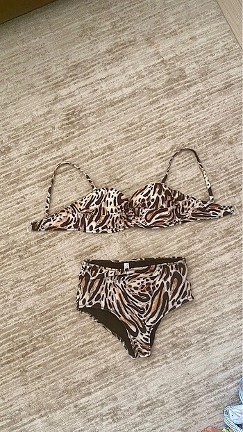 Diğer Loya leopar yüksel bel bikini takımı
