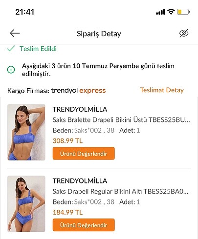 Trendyol & Milla Saks bikini takımı