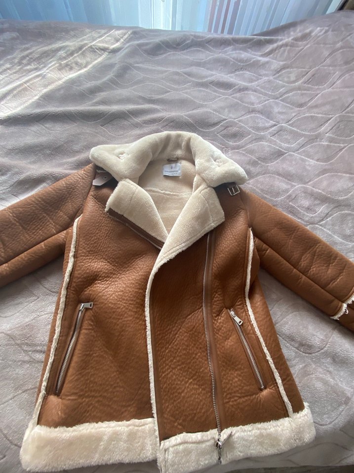 Kürklü Kahverengi Süet Kadın Ceket - Görsel 3
