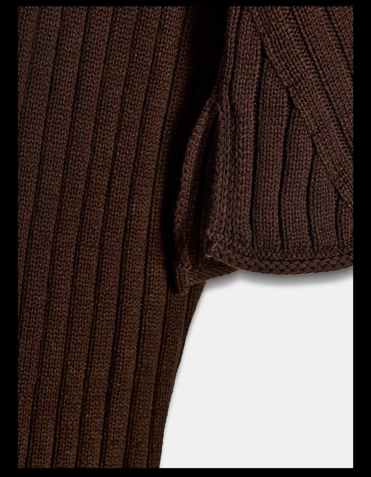 Boğazlı Kahverengi Kadın Kazak - Görsel 5