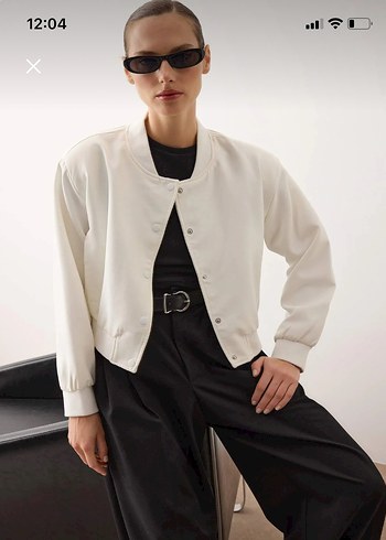 Ekru Bomber Ceket - Görsel 5