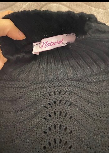 Yılan Desenli Siyah Yüksek Yaka Triko Kazak - Görsel 3