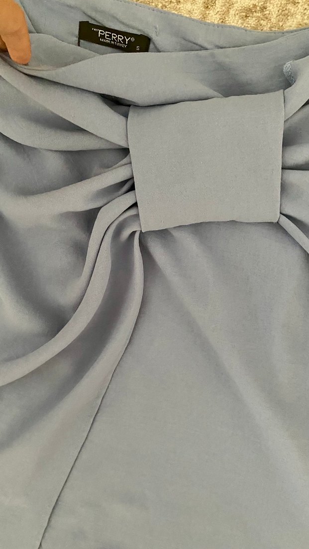 Bebe mavisi Drapeli Kadın Etek - Görsel 4