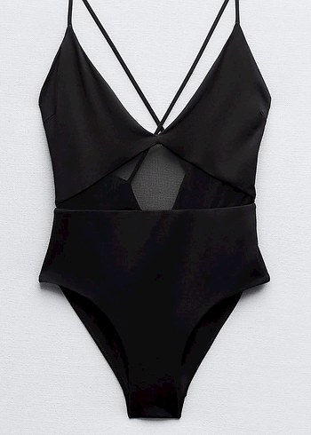 Siyah Sırt Çaprazlı Kadın Mayo - Görsel 3