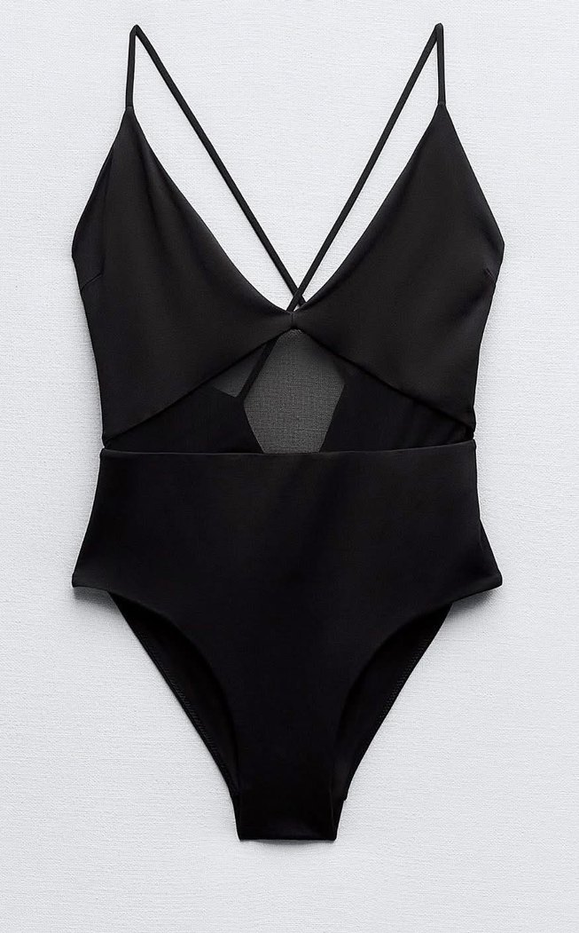 Siyah Sırt Çaprazlı Kadın Mayo - Görsel 3