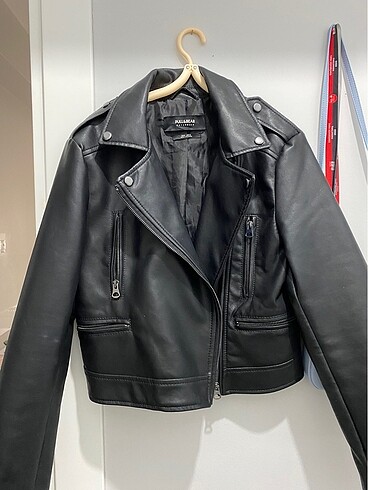 Pull & Bear Suni Deri Biker Ceket