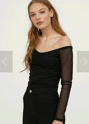 H&M Transparan Tül Bluz