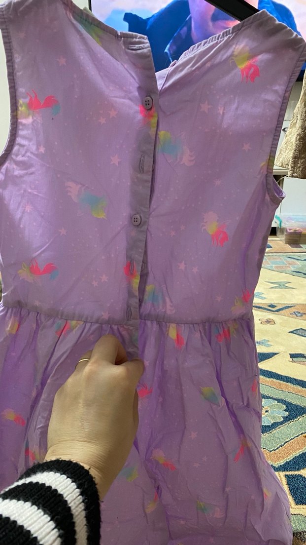 Mor kız çocuk elbisesi - Görsel 4