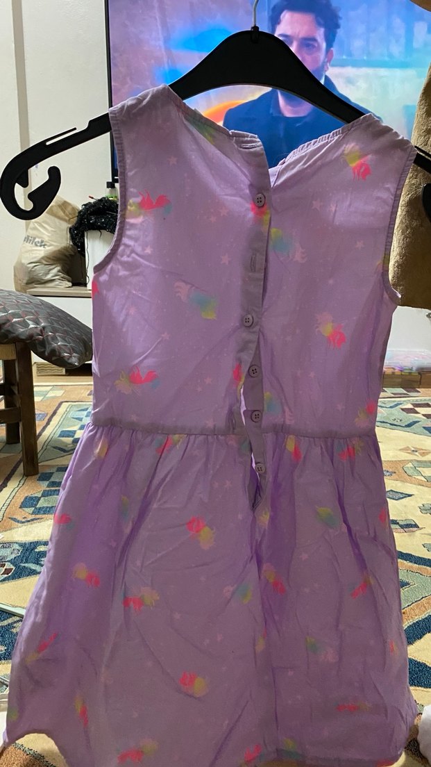 Mor kız çocuk elbisesi - Görsel 3