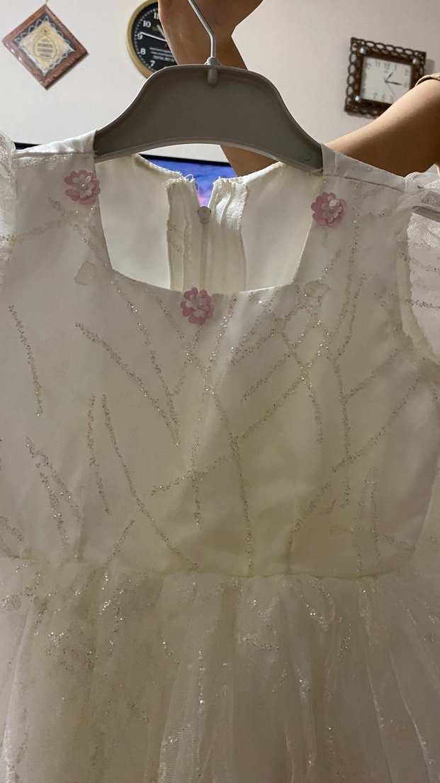 Beyaz Dantelli Kız Çocuk Gelinlik - Görsel 3