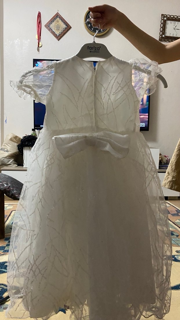 Beyaz Dantelli Kız Çocuk Gelinlik - Görsel 2