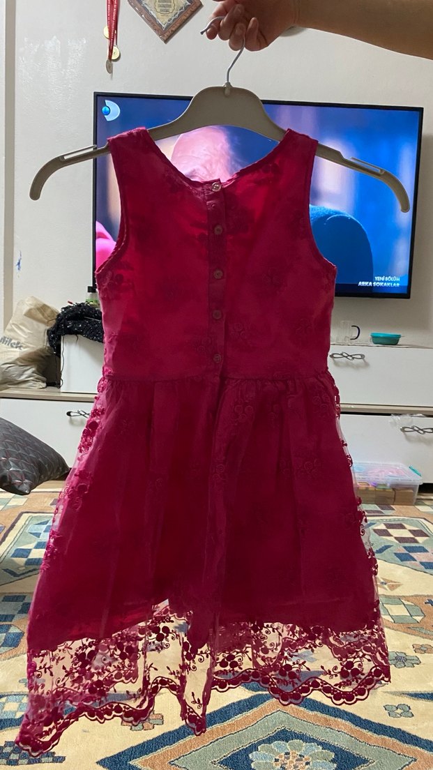 PembeKız Çocuk Dantel Detaylı Elbisesi - Görsel 3