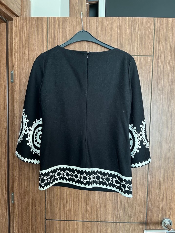 Nakışlı Siyah Bohem Kadın Bluz - Görsel 3