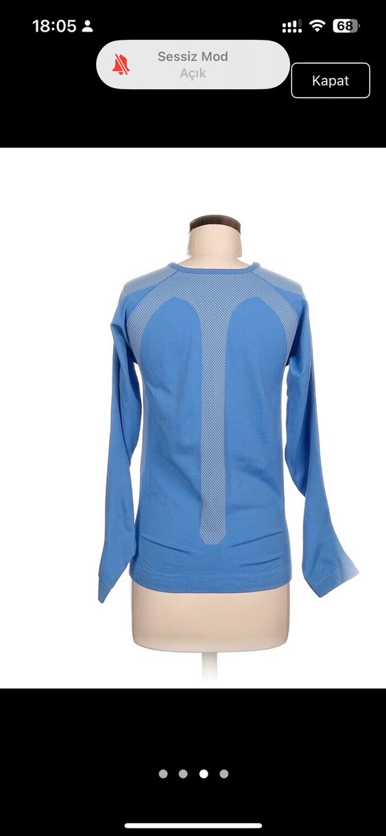 Mavi Uzun Kollu Kadın Sweatshirt - Görsel 3