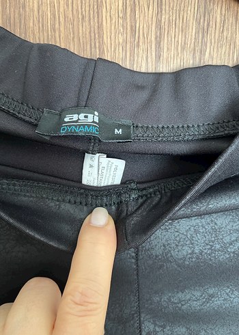 Siyah Deri Kadın Tayt, Kemer Detaylı - Görsel 2