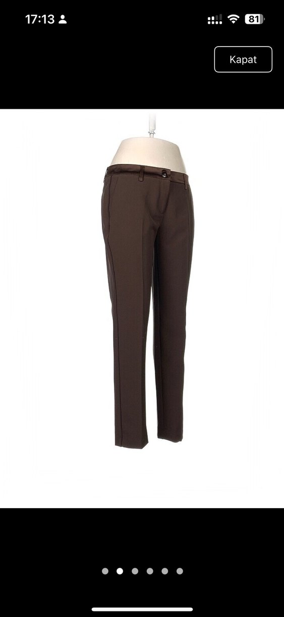 Kahverengi Düz Kesim Pantolon - Görsel 2