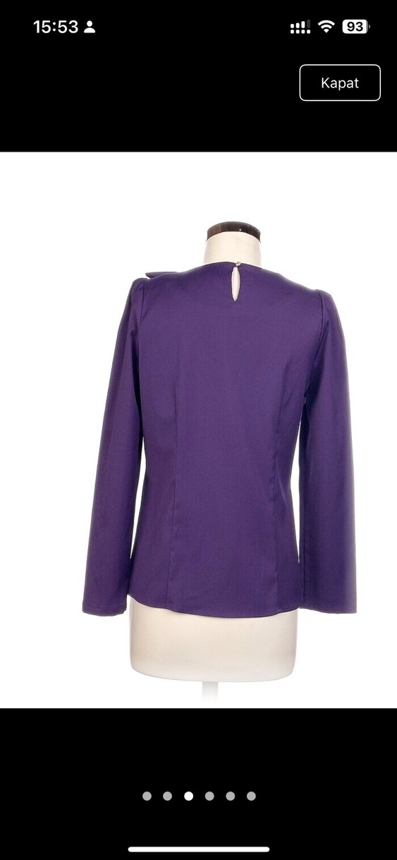 Mor Uzun Kollu Fırfırlı Kadın Bluz - Görsel 3