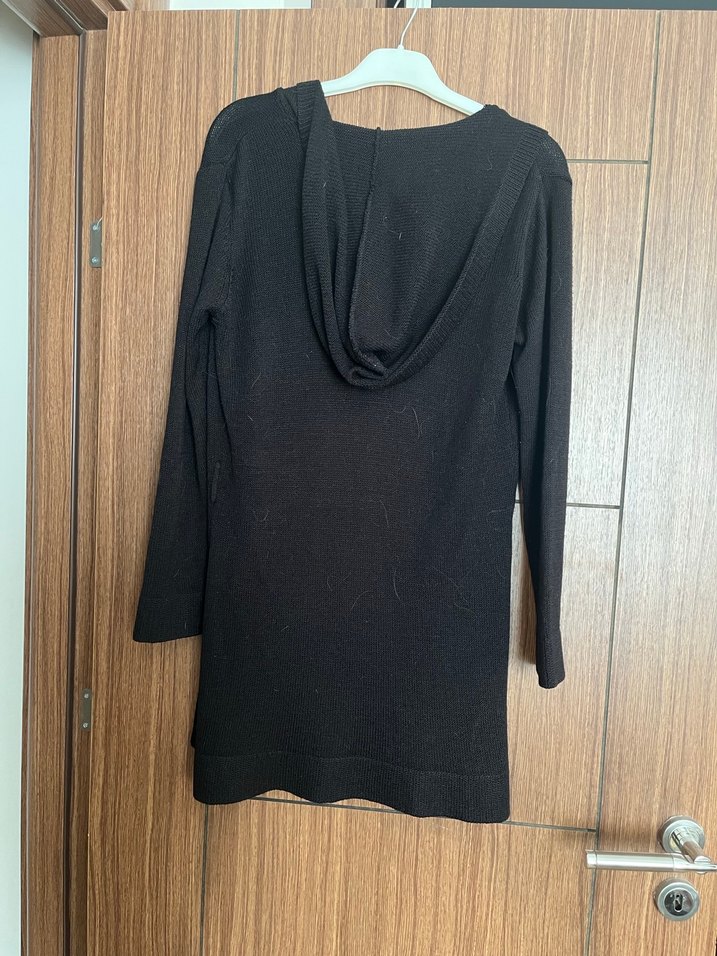 Kapşonlu Triko Kadın Hırka - Görsel 2