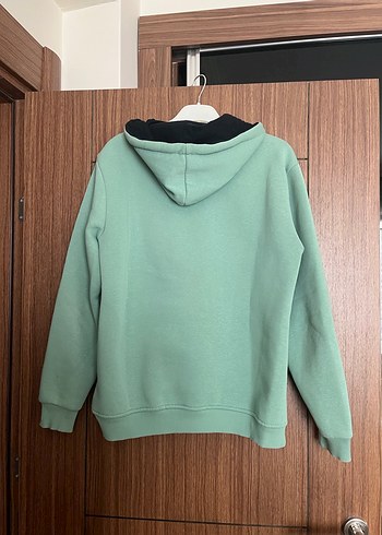 Yeşil Kapüşonlu Sweatshirt - Görsel 2