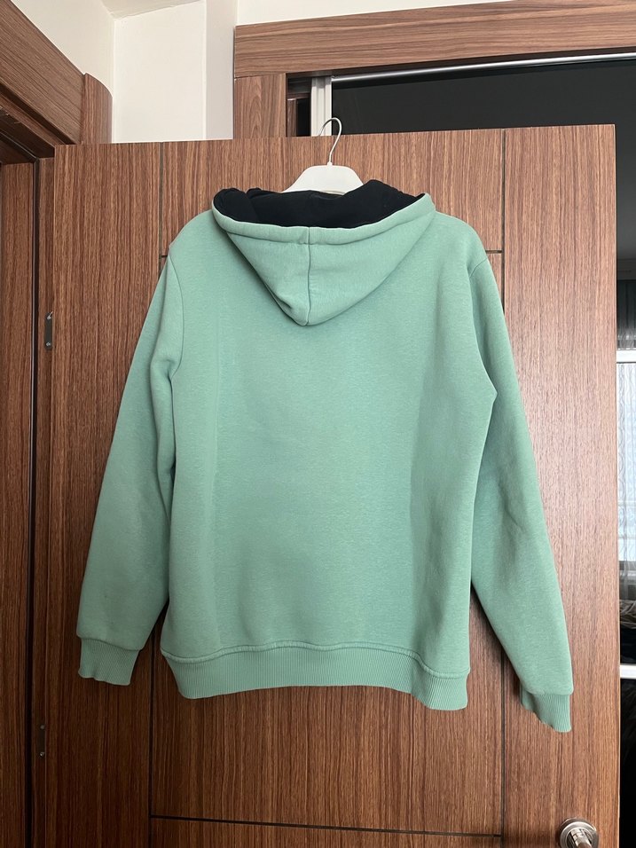 Yeşil Kapüşonlu Sweatshirt - Görsel 2