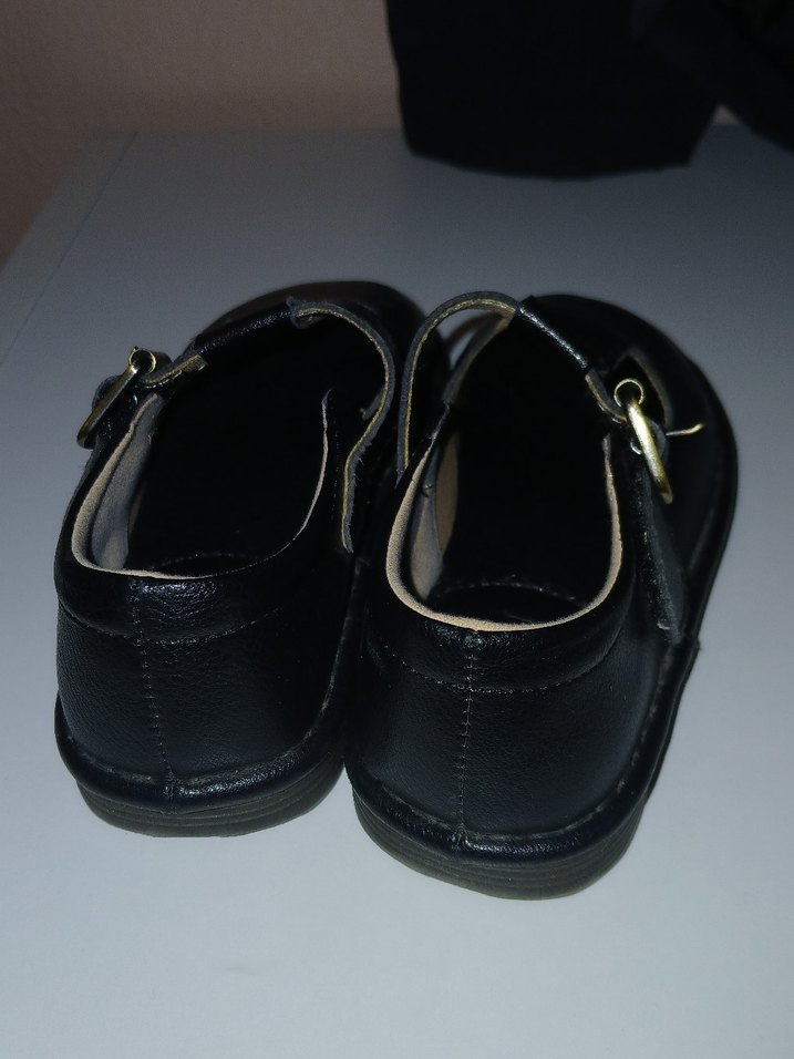 Siyah Deri Tokalı Klasik okul Ayakkabısı - Görsel 4