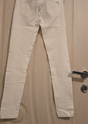 Beyaz Kadın Normal Boy Kumaş Pantolon - Görsel 4