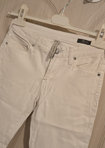 Beyaz Kadın Normal Boy Kumaş Pantolon - Görsel 5