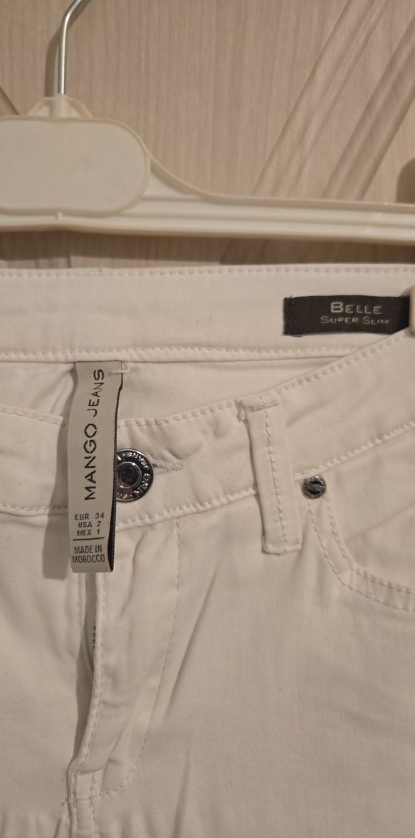 Beyaz Kadın Normal Boy Kumaş Pantolon - Görsel 2