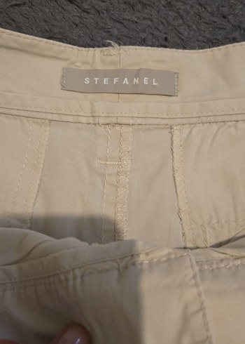 Düğmeli Bej Mini Kadın Şort - Görsel 3