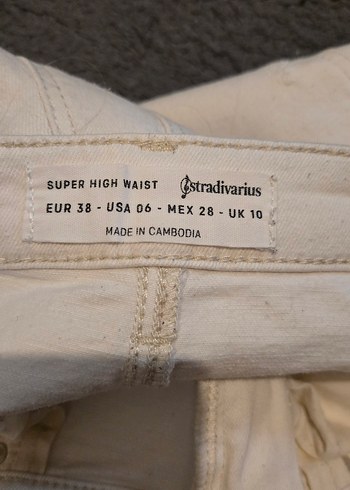 Bej Midi Kadın Kot Pantolon - Görsel 5