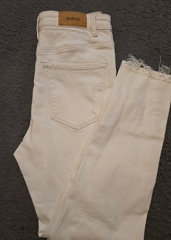 Bej Midi Kadın Kot Pantolon - Görsel 3