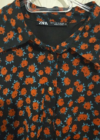 Çiçek Desenli Uzun Kollu Mini Elbise - Görsel 4