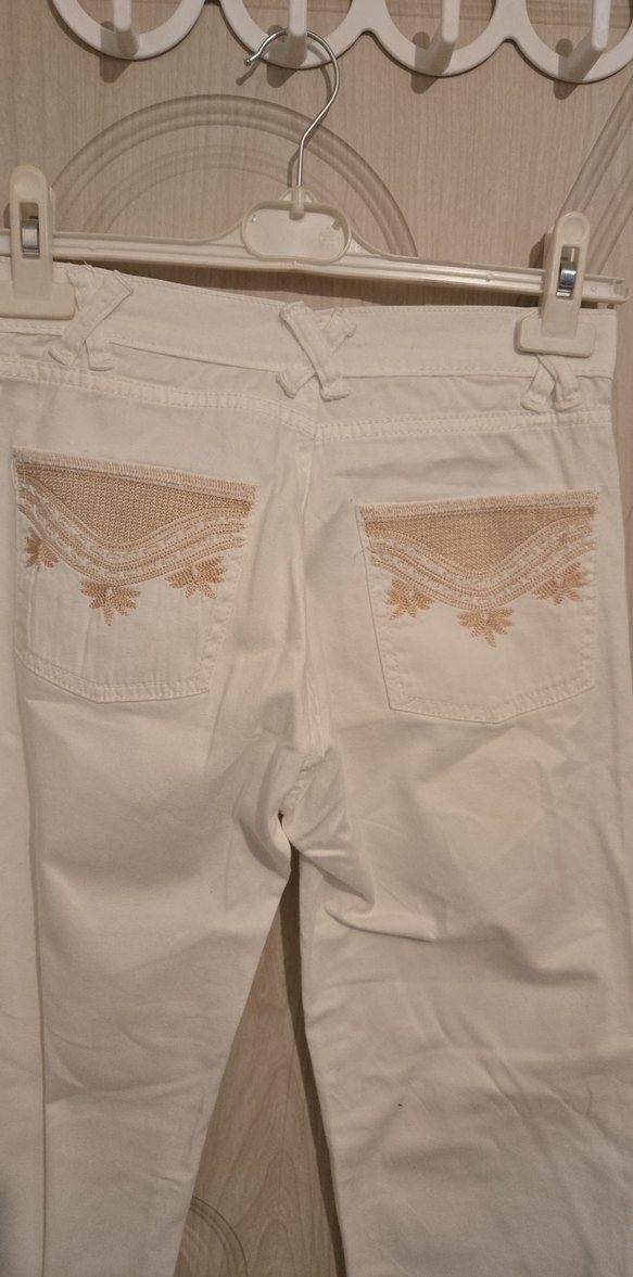 Kadın Beyaz  Pamuk Pantolon - Görsel 3